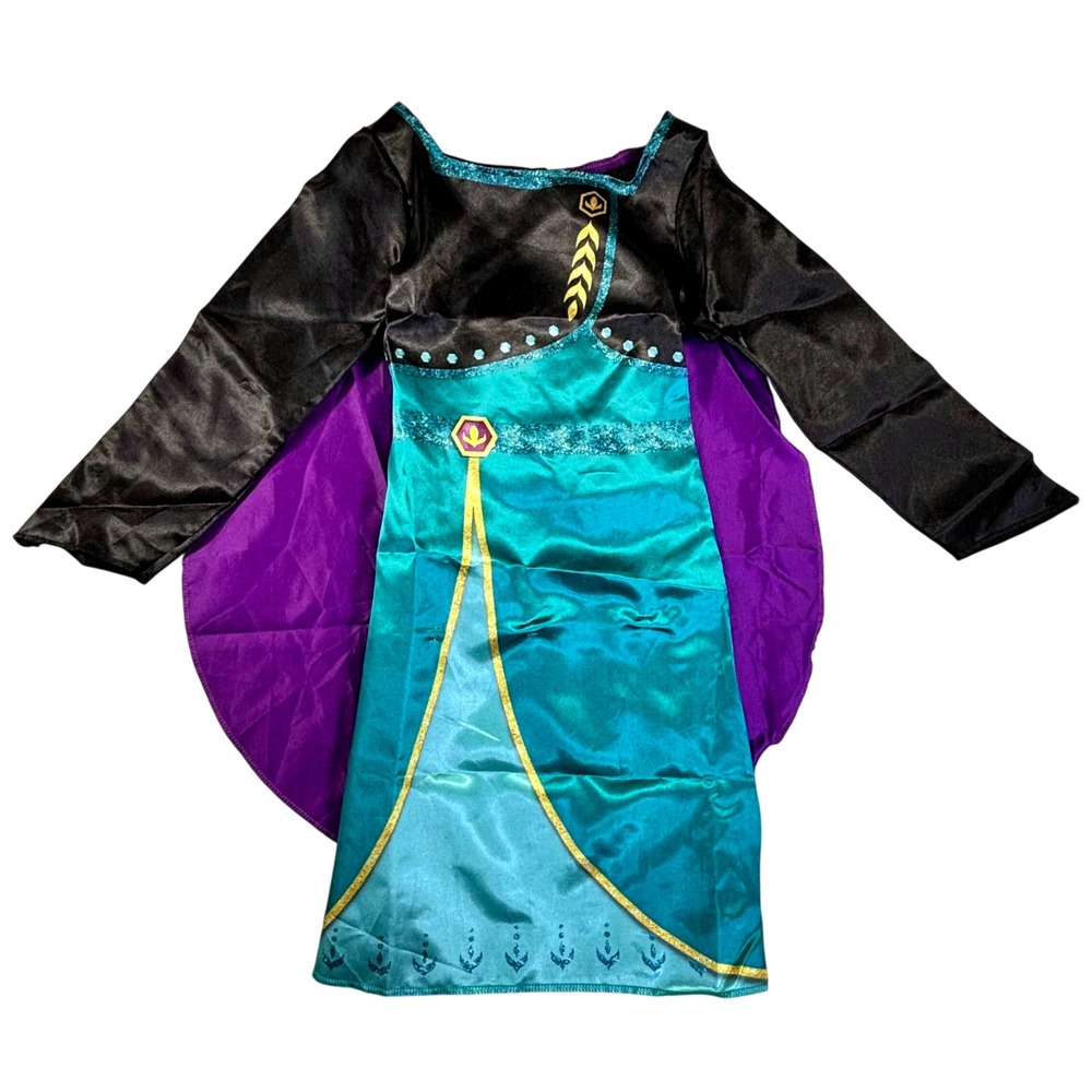 Disney Frozen 2 Queen Anna Costume Dress with Cape Jakks Pacific Kids 4-6X